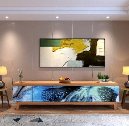 Blue Horizon Designer Cabinet - Modern Art-Inspired Storage Unit for Contemporary Spaces