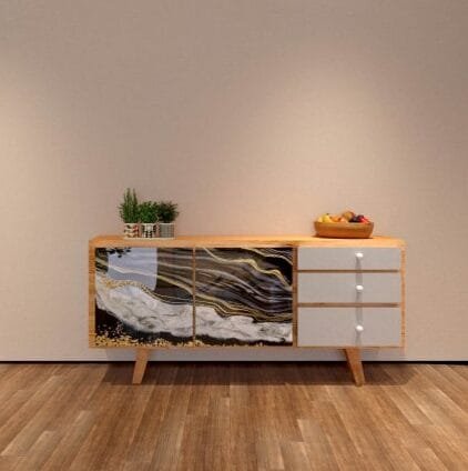 Earthstone Elegance Cabinet - Designer Storage Unit for Modern Living Spaces
