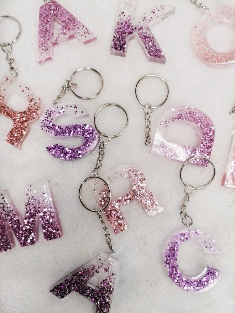Shimmery sparkle- Personalized Keychains