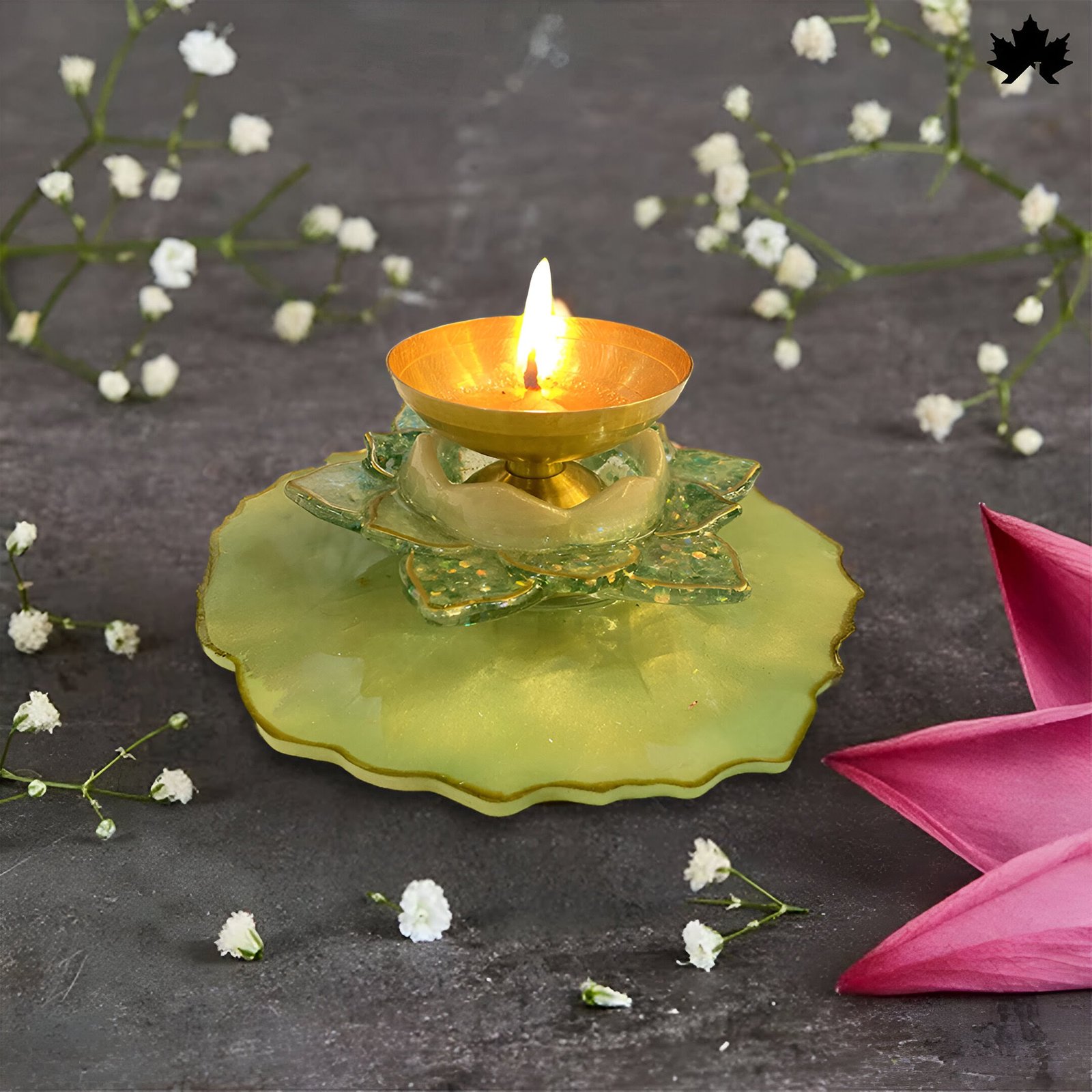 Elegance Diya Holder - Exquisite Jyot and Diya Holder for Aarti and Pooja Rituals