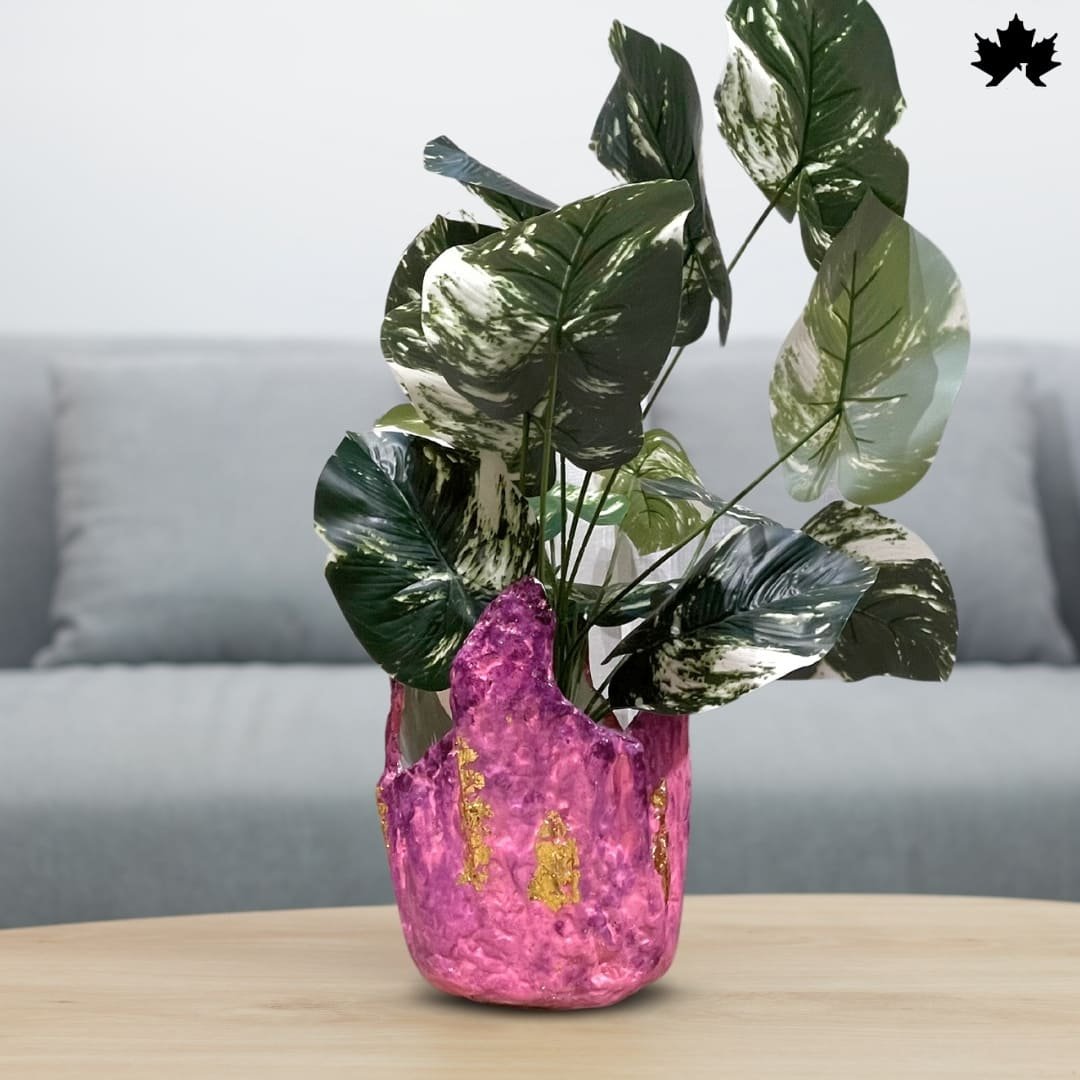 The image showcases a Blush Elegance Pink - Designer Plant Vase from Fankaarlok